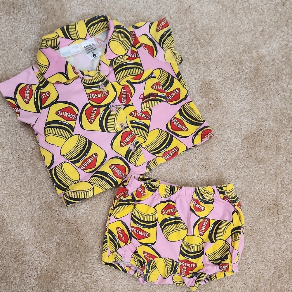 Peter Alexander Pink and Yellow Kids Pajama Set